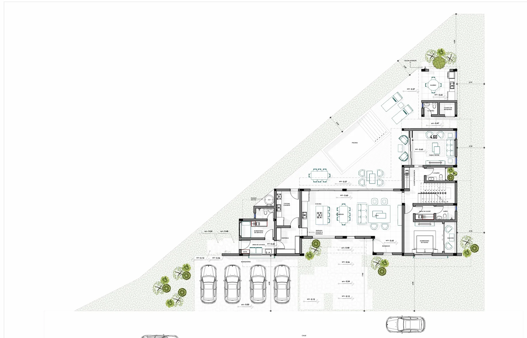 Plano arquitectónico de una vivienda desarrollada por SOLISA